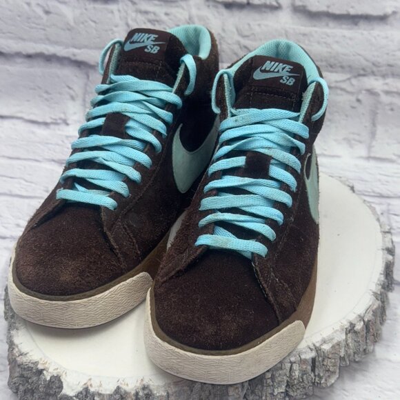 Nike SB Blazer Cappuccino Blue Chill Brown Blue 310801-241 Men’s Size 8 2007 - Picture 2 of 12